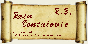 Rain Bontulović vizit kartica